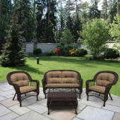 Плетеный комплект для отдыха из искусственного ротанга LV520BB Вrown/Beige