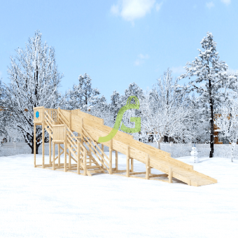 Зимняя горка "IgraGrad Snow Fox", скат 10 м, без окраски